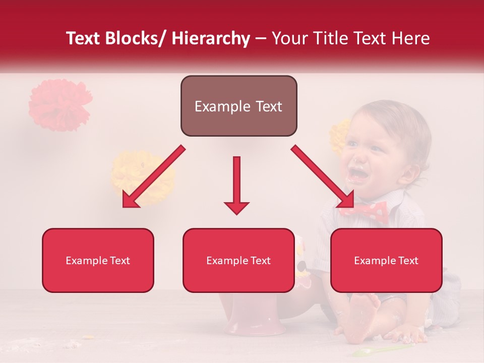 A Baby Boy Sitting In Front Of A Cake PowerPoint Template