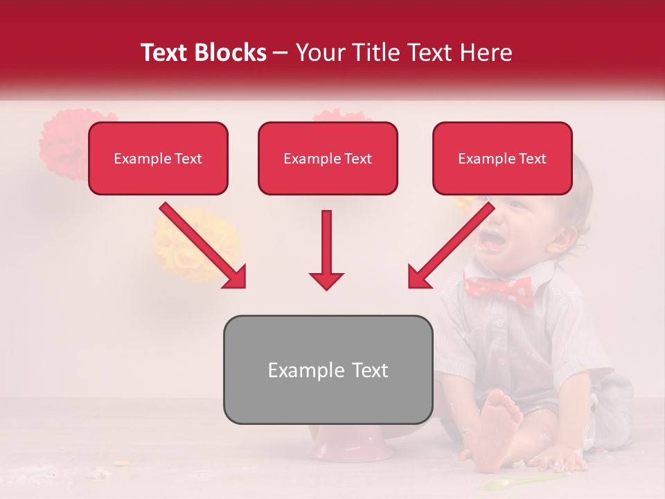 A Baby Boy Sitting In Front Of A Cake PowerPoint Template