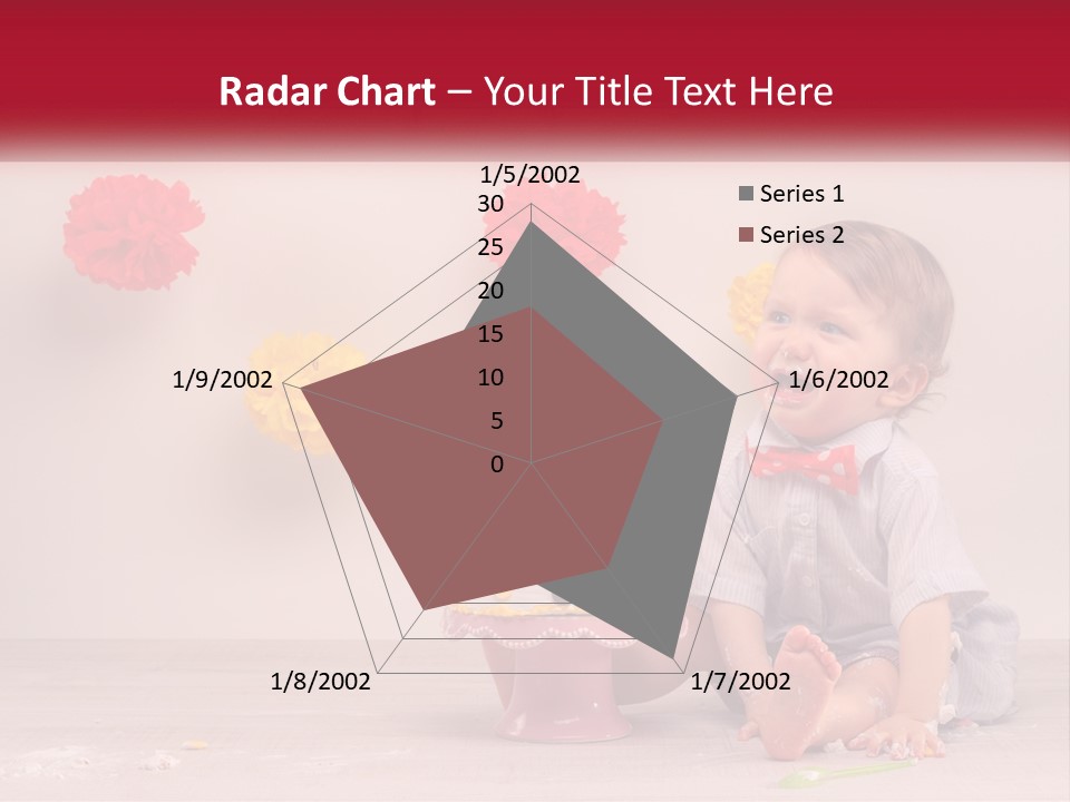 A Baby Boy Sitting In Front Of A Cake PowerPoint Template