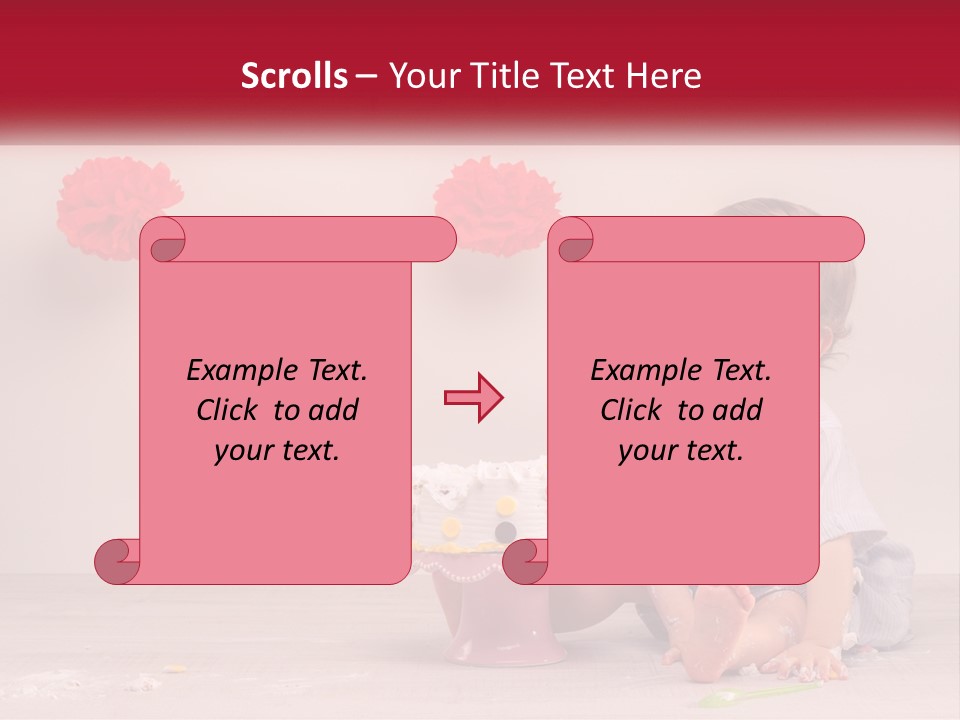 A Baby Boy Sitting In Front Of A Cake PowerPoint Template