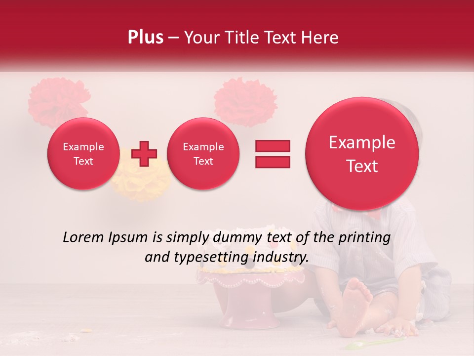 A Baby Boy Sitting In Front Of A Cake PowerPoint Template