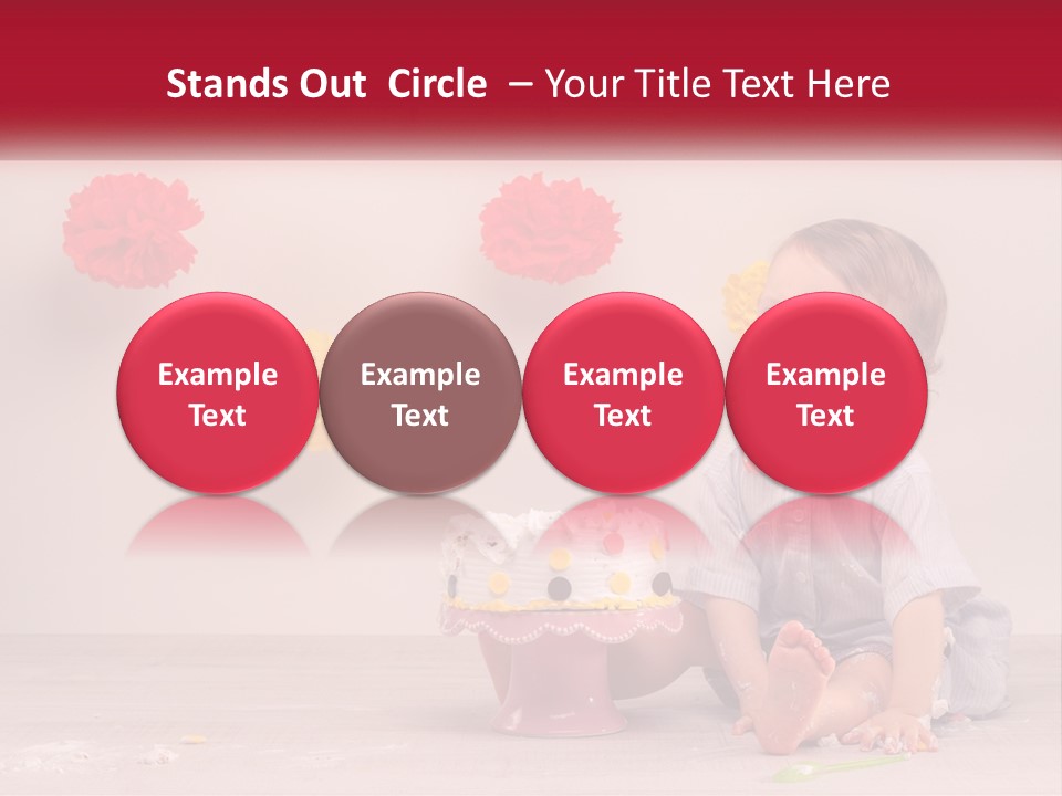 A Baby Boy Sitting In Front Of A Cake PowerPoint Template