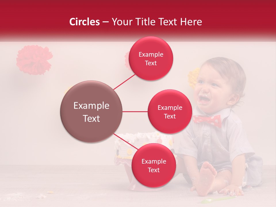 A Baby Boy Sitting In Front Of A Cake PowerPoint Template