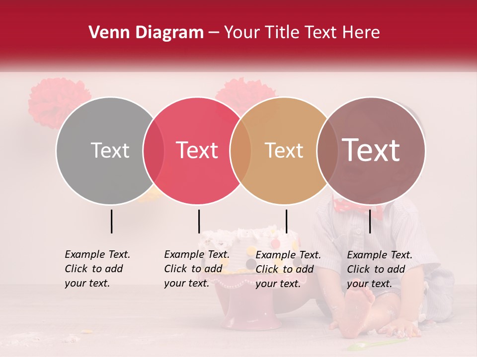 A Baby Boy Sitting In Front Of A Cake PowerPoint Template
