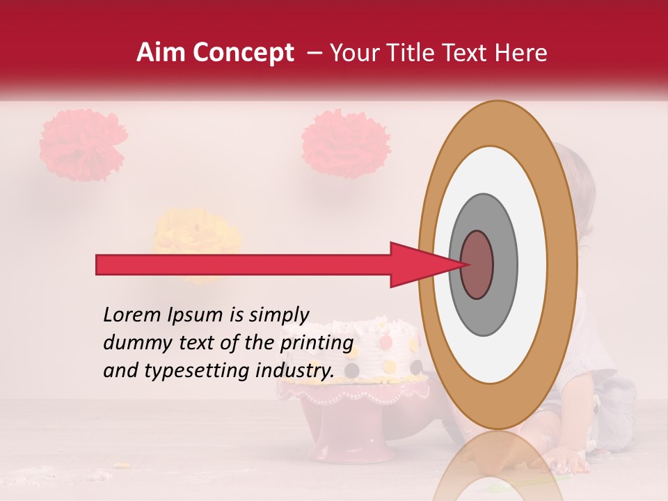 A Baby Boy Sitting In Front Of A Cake PowerPoint Template