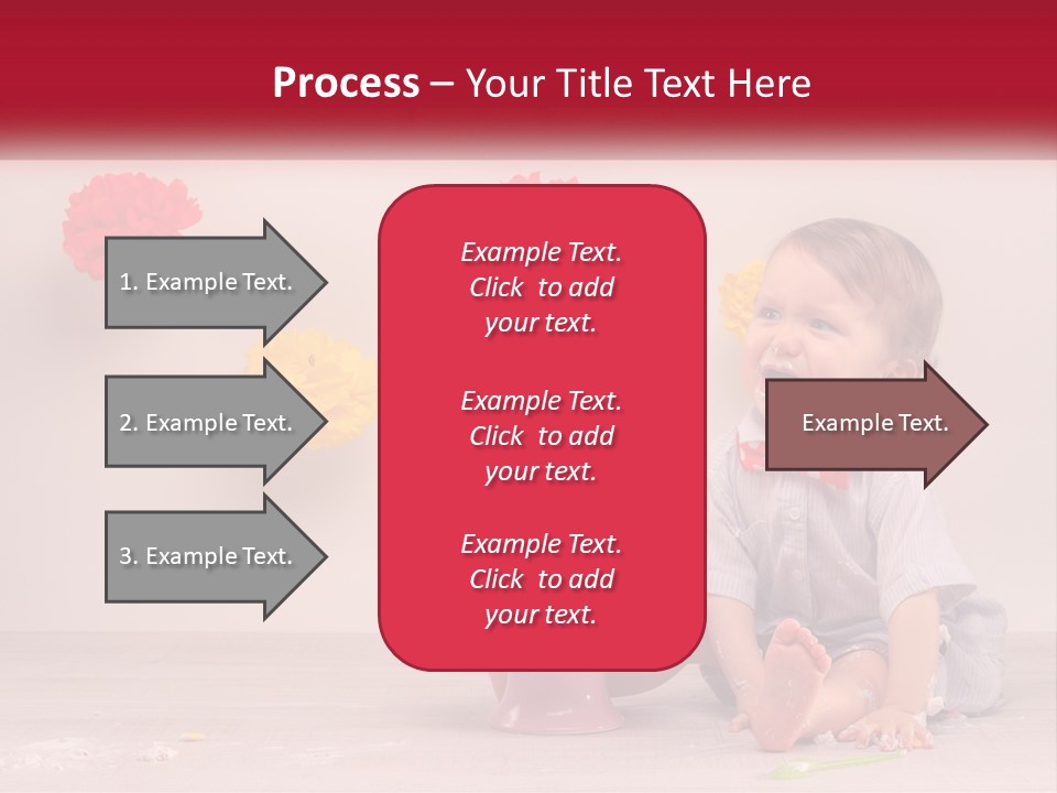 A Baby Boy Sitting In Front Of A Cake PowerPoint Template