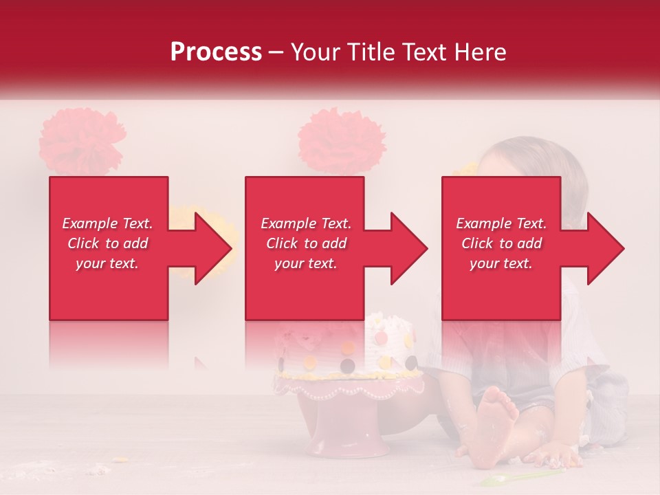 A Baby Boy Sitting In Front Of A Cake PowerPoint Template