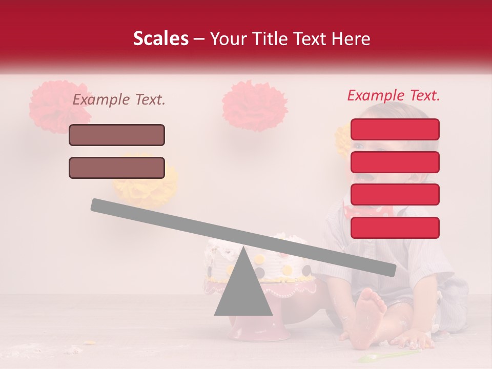 A Baby Boy Sitting In Front Of A Cake PowerPoint Template