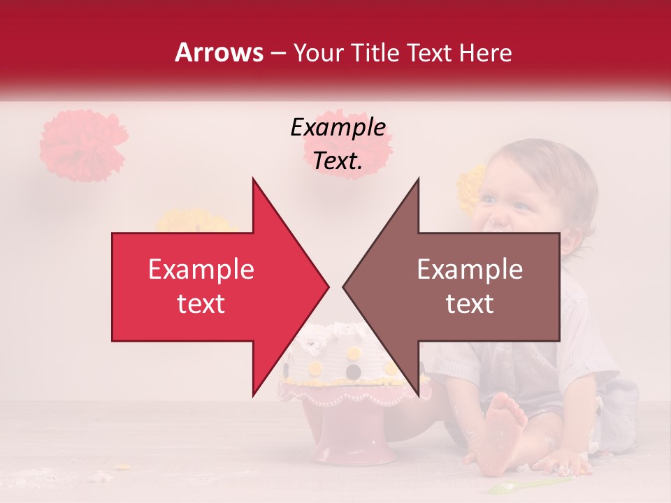 A Baby Boy Sitting In Front Of A Cake PowerPoint Template