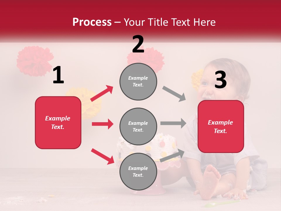 A Baby Boy Sitting In Front Of A Cake PowerPoint Template