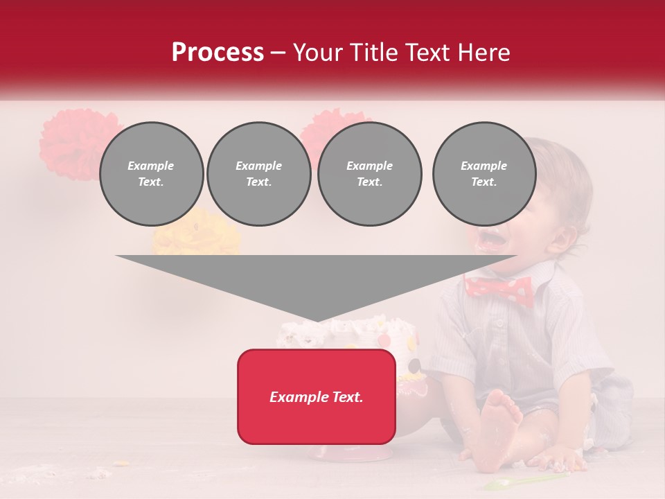 A Baby Boy Sitting In Front Of A Cake PowerPoint Template