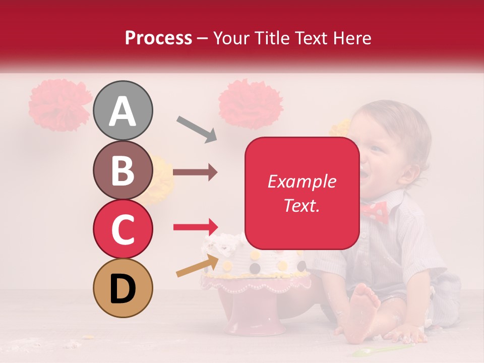A Baby Boy Sitting In Front Of A Cake PowerPoint Template