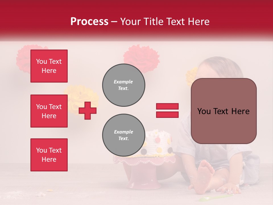 A Baby Boy Sitting In Front Of A Cake PowerPoint Template