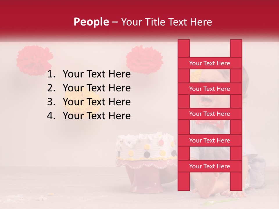 A Baby Boy Sitting In Front Of A Cake PowerPoint Template