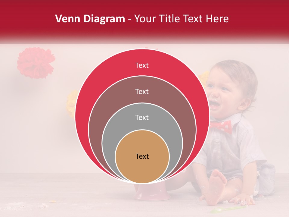 A Baby Boy Sitting In Front Of A Cake PowerPoint Template