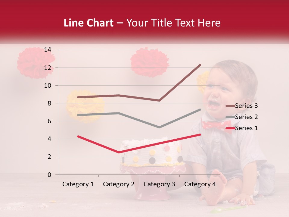 A Baby Boy Sitting In Front Of A Cake PowerPoint Template