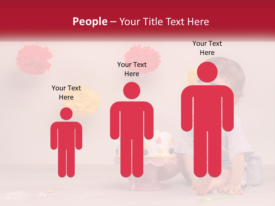 A Baby Boy Sitting In Front Of A Cake PowerPoint Template