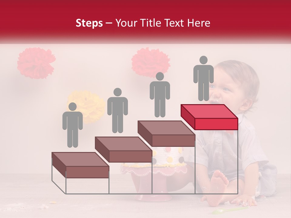 A Baby Boy Sitting In Front Of A Cake PowerPoint Template
