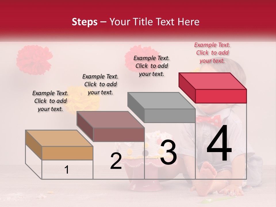 A Baby Boy Sitting In Front Of A Cake PowerPoint Template
