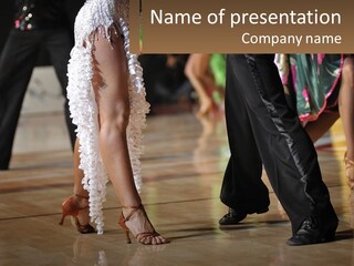 A Group Of People Dancing On A Dance Floor PowerPoint Template