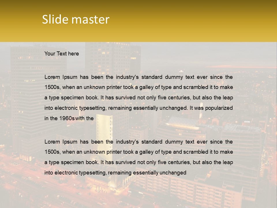 A Picture Of A City At Night Time PowerPoint Template