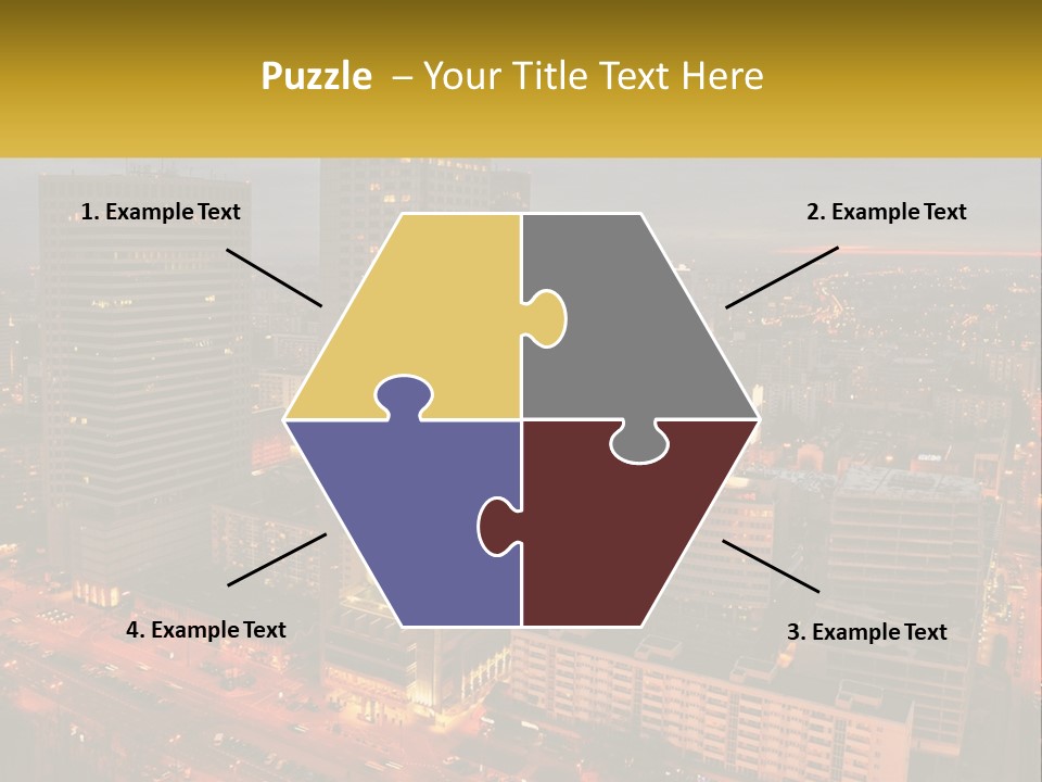 A Picture Of A City At Night Time PowerPoint Template