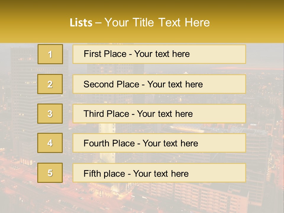 A Picture Of A City At Night Time PowerPoint Template