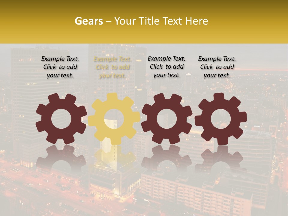 A Picture Of A City At Night Time PowerPoint Template