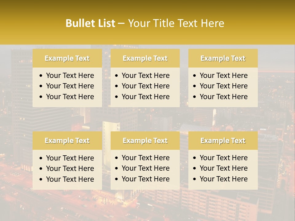 A Picture Of A City At Night Time PowerPoint Template