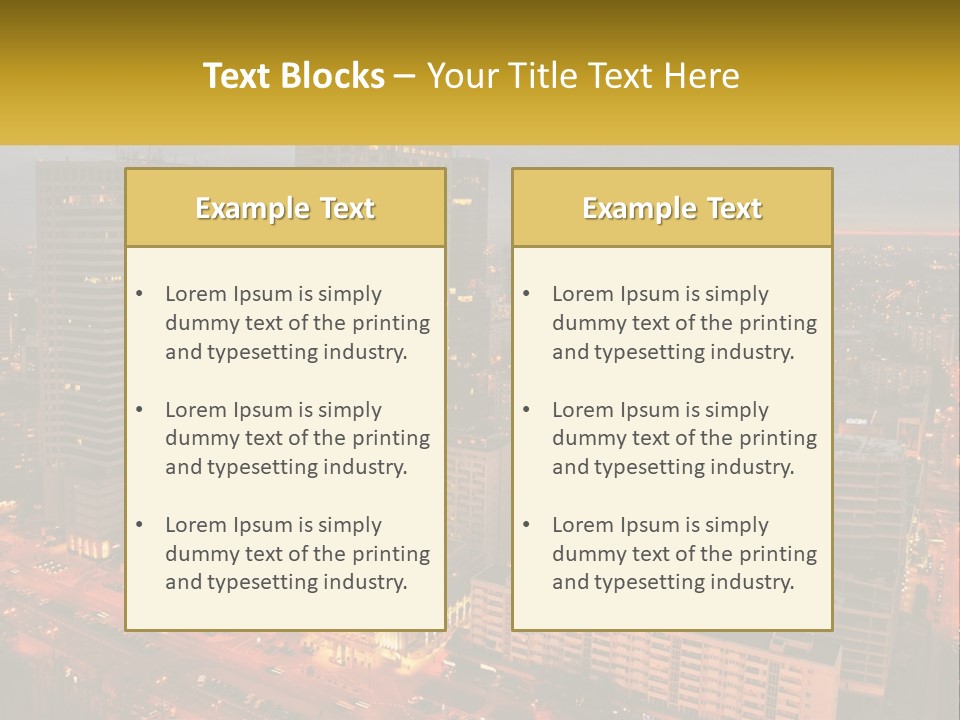 A Picture Of A City At Night Time PowerPoint Template