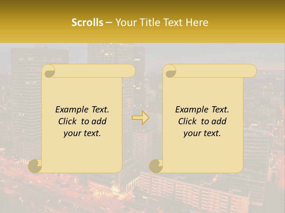 A Picture Of A City At Night Time PowerPoint Template