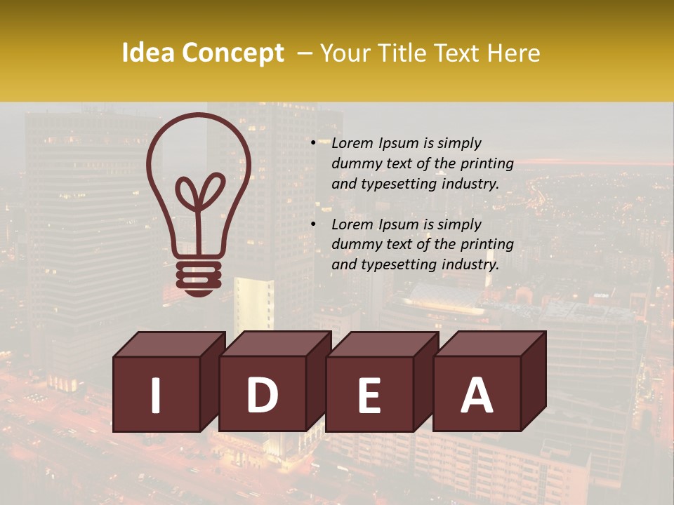 A Picture Of A City At Night Time PowerPoint Template