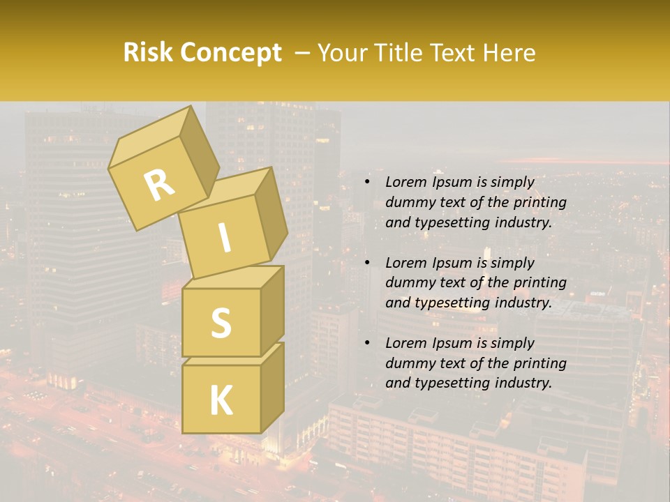 A Picture Of A City At Night Time PowerPoint Template