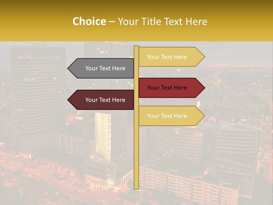A Picture Of A City At Night Time PowerPoint Template