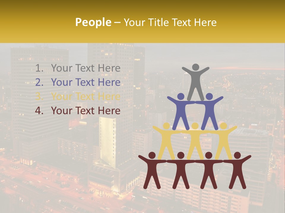 A Picture Of A City At Night Time PowerPoint Template