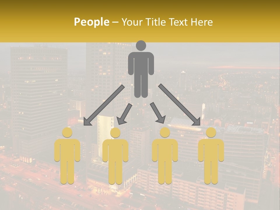 A Picture Of A City At Night Time PowerPoint Template