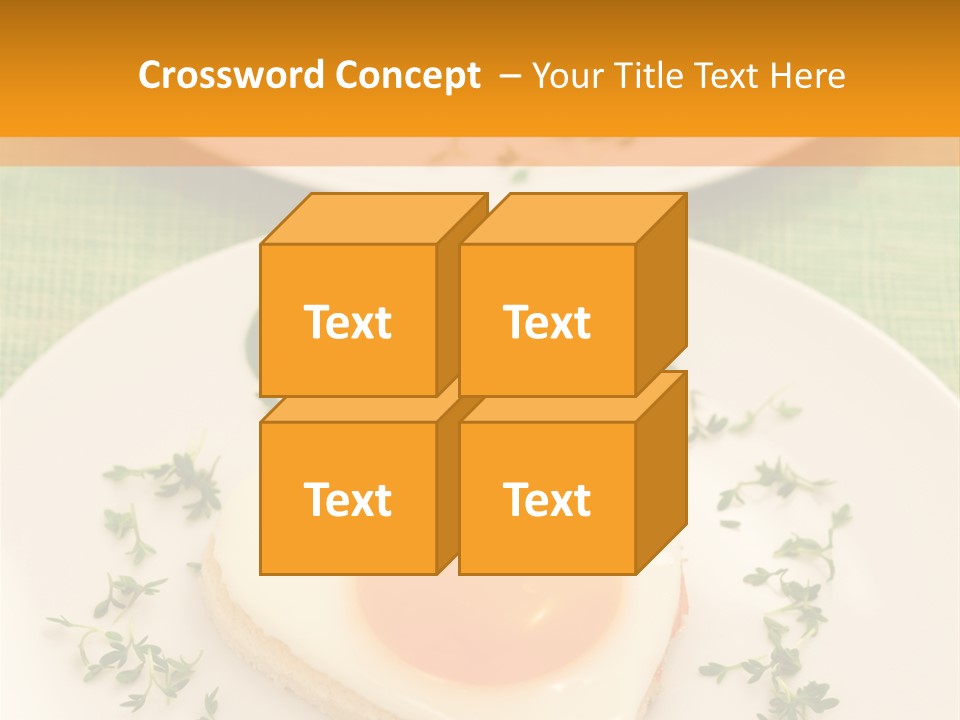 Two Plates With Food On Them On A Table PowerPoint Template