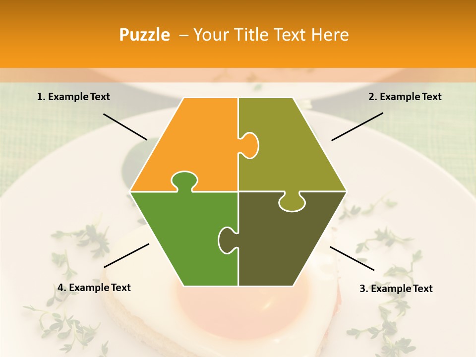 Two Plates With Food On Them On A Table PowerPoint Template