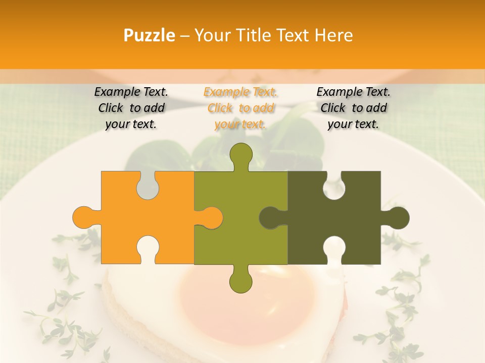 Two Plates With Food On Them On A Table PowerPoint Template