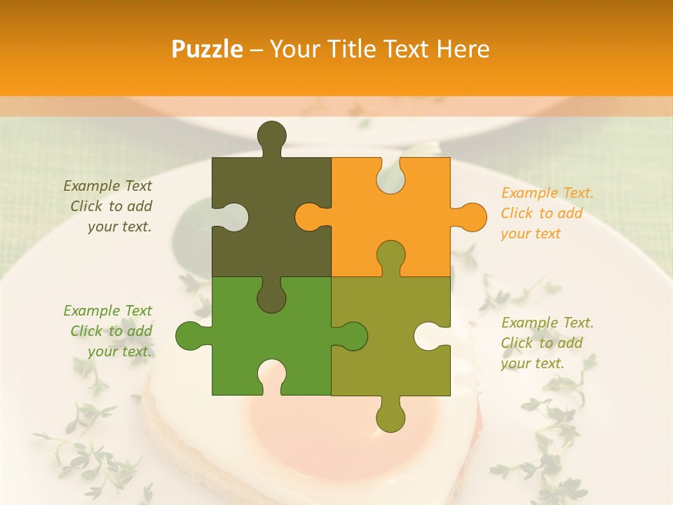 Two Plates With Food On Them On A Table PowerPoint Template