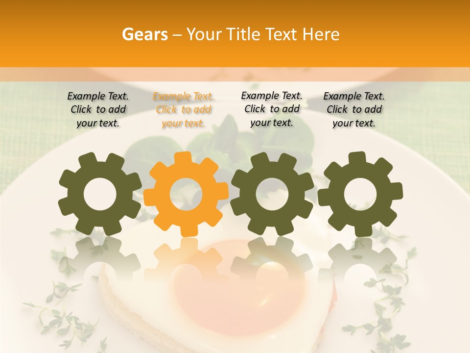 Two Plates With Food On Them On A Table PowerPoint Template