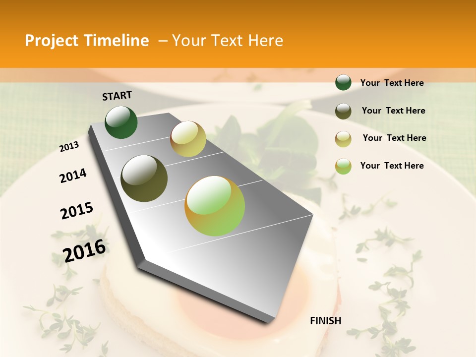 Two Plates With Food On Them On A Table PowerPoint Template