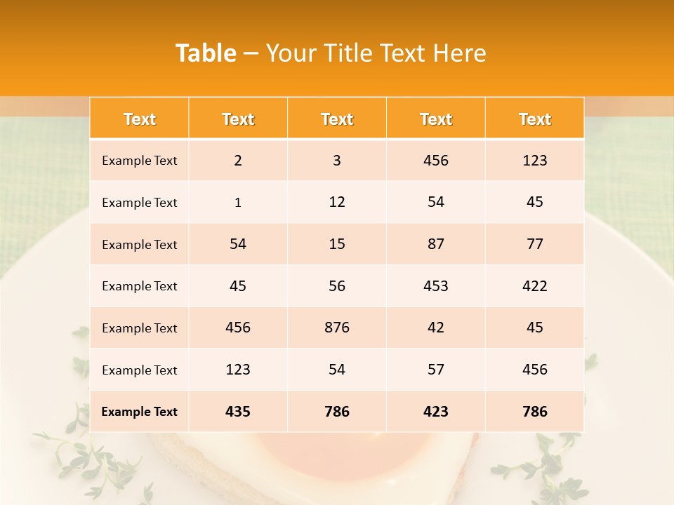 Two Plates With Food On Them On A Table PowerPoint Template