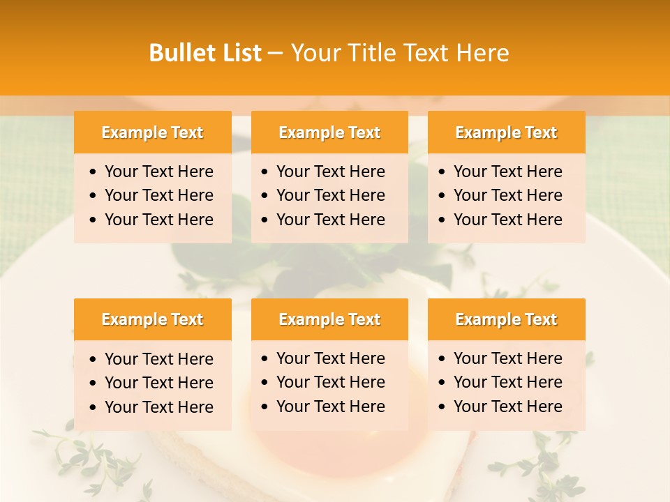 Two Plates With Food On Them On A Table PowerPoint Template