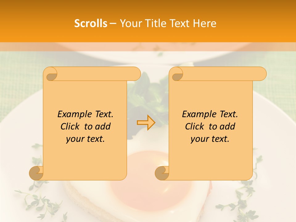 Two Plates With Food On Them On A Table PowerPoint Template