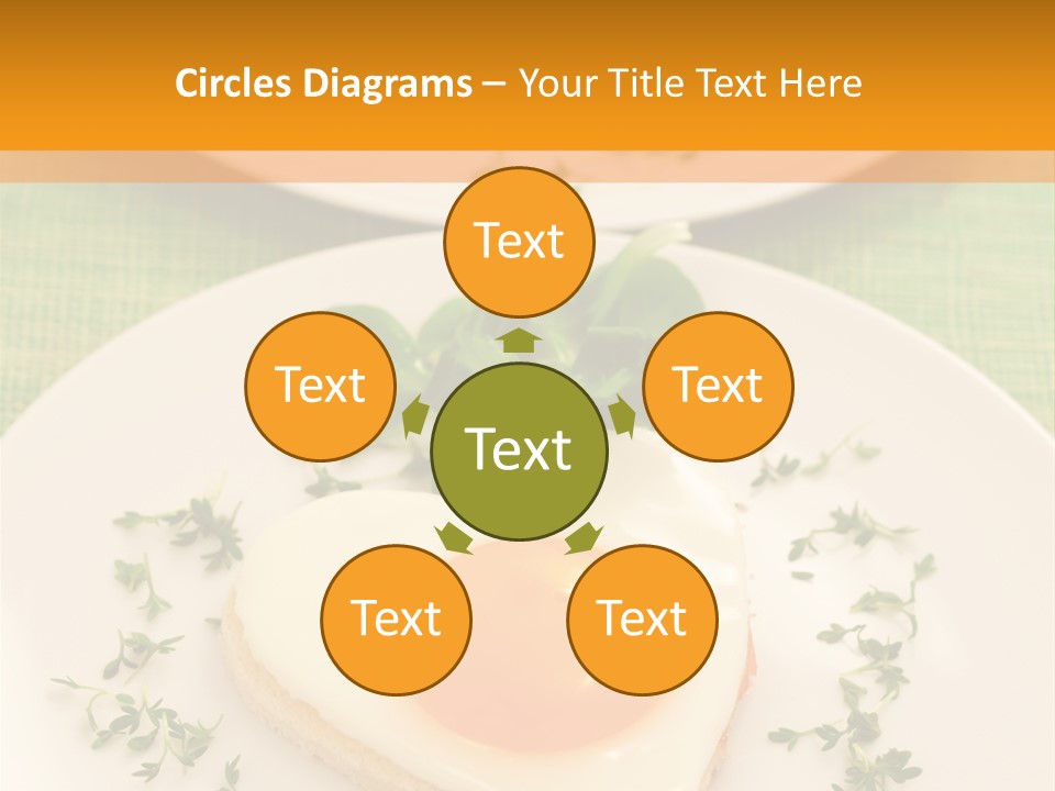 Two Plates With Food On Them On A Table PowerPoint Template