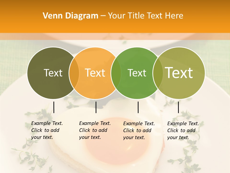 Two Plates With Food On Them On A Table PowerPoint Template