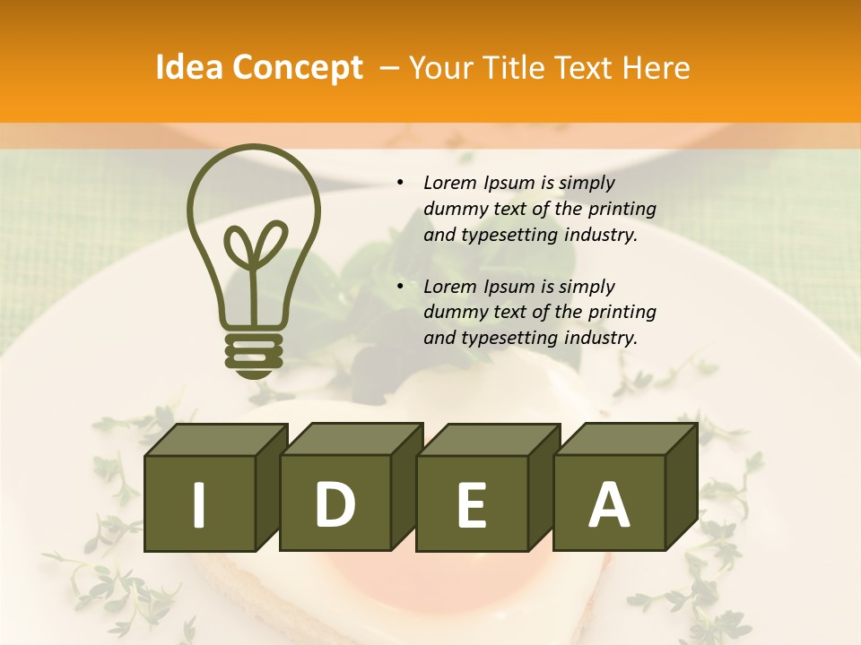 Two Plates With Food On Them On A Table PowerPoint Template