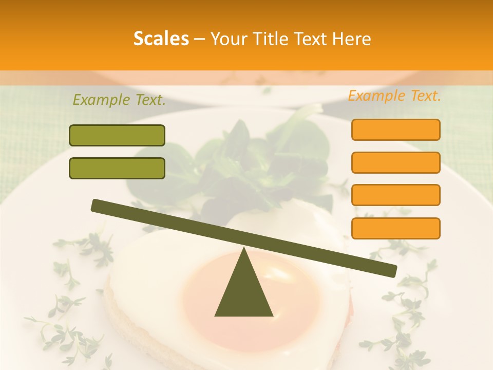 Two Plates With Food On Them On A Table PowerPoint Template