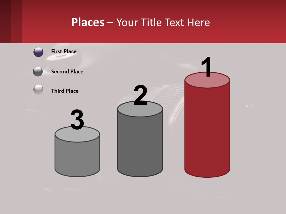 A Camera On A Black Background With The Words Name Of Presentation PowerPoint Template